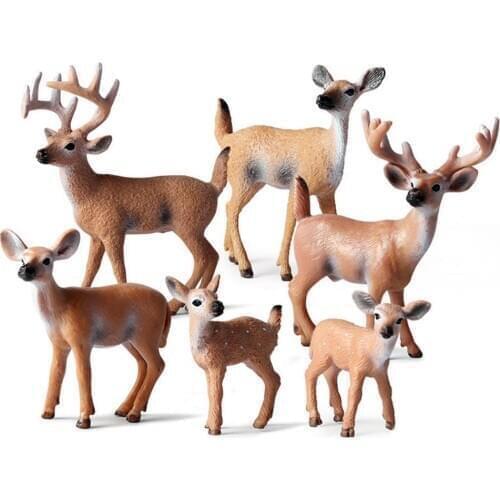 1Pcs Mini Simulated Solid Forest Deer Figurine Elk Animal Model Table Desk Home Decor Creative Individuality Handicraft Ornament