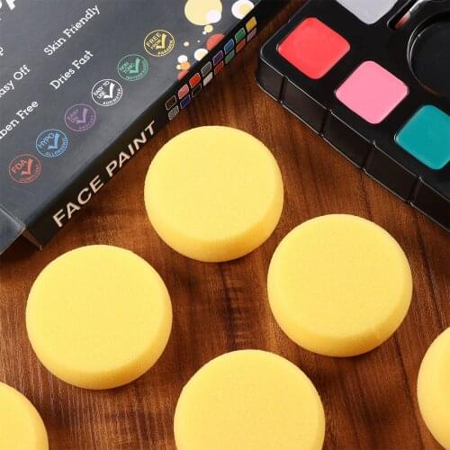 12pcs Round Synthetic Watercolor Artist Sponges for Painting Crafts Pottery (Yellow) paint round sponge tool potters sponges