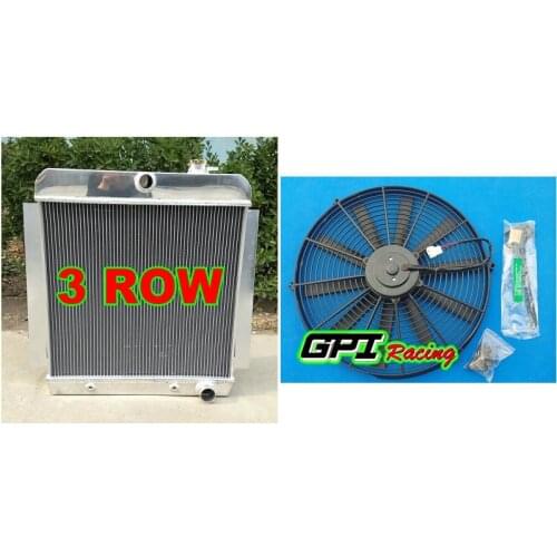 4ROW FULL ALUMINUM RADIATOR+ FAN 55-59 FOR CHEVY/GMC 100/150 TRUCK PICKUP l6/V8