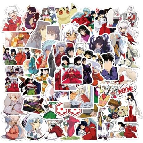50pcs Cartoon Japanese Inuyasha Stickers Waterproof Cute Decal Anime Sticker For Suitcase Laptop Guitar Skateboard Graffiti