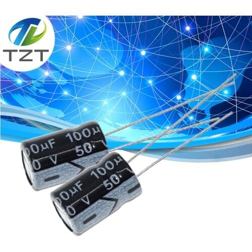 50PCS Higt quality 50V100UF 8*12mm 100UF 50V 8*12 Electrolytic capacitor