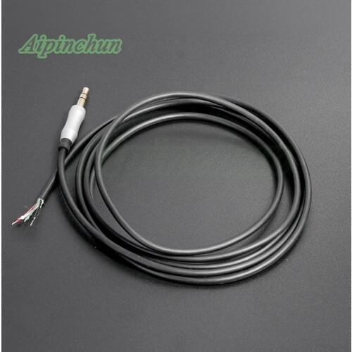 Aipinchun 3.5mm 3-Pole Jack DIY Headset Cable Silver-Plate Repair Replacement Wire Cord One-Side about 1.5m