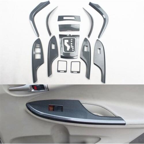 Lsrtw2017 Carbon Fiber Car Gear Dashboard Air Conditioning Vent Trims for Toyota Corolla 2007-2013 E140 Right Hand Drive