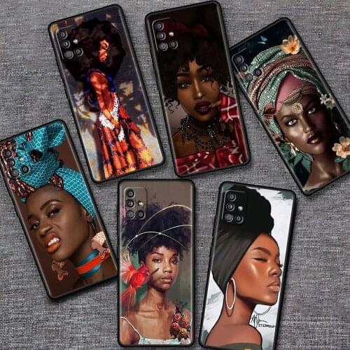 Case For Samsung Galaxy A51 A52 A71 A32 A72 5G A21s A12 A31 A41 A02s A11 A91 Phone Cover FHNBLJ African Girl Art DIY Printin