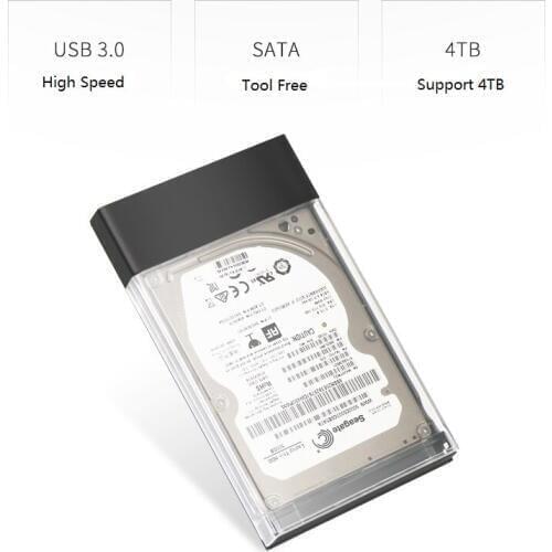 Transparent USB 3.1 UASP Type C to Sata 3.0 HDD Case 2.5 inch Hard Drive Enclosure with Type C Cable
