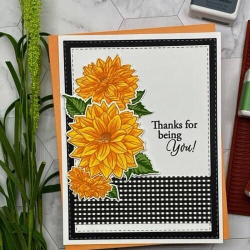 Blooming Layered Flowers Metal Cutting Dies&Coordinating Stamps For Scrapbooking Craft Die Cut Card Making Embossing Stencil