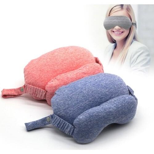 Foam Particle Particles Childrens Cute Eye Mask Car Travel Neck Pillow Nap Neck Pillow U-shaped Pillow Blindfold Eye Patch
