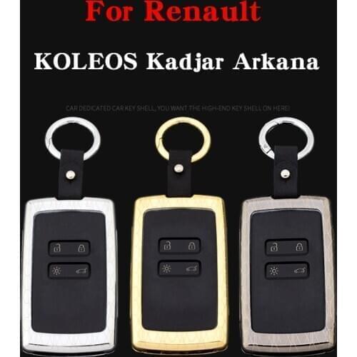 For Renault KOLEOS Kadjar Arkana 2017 QM5 4 button smart key Colour Galvanized Alloy car key case cover protective shell holder