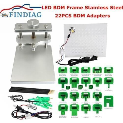 ECU Remap 4pcs Probe Full Set BDM Frame Stainless Steel LED BDM Frame 2 IN 1 With 22pcs probe Adapter For FGTECH