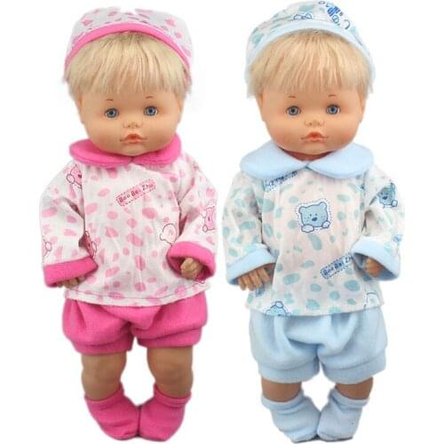 3pcs in 1, Lovely clothes set Clothes Fit 41cm Doll Nenuco Purple Long Sleeves T-shirt Purple Dots Pants With Hat