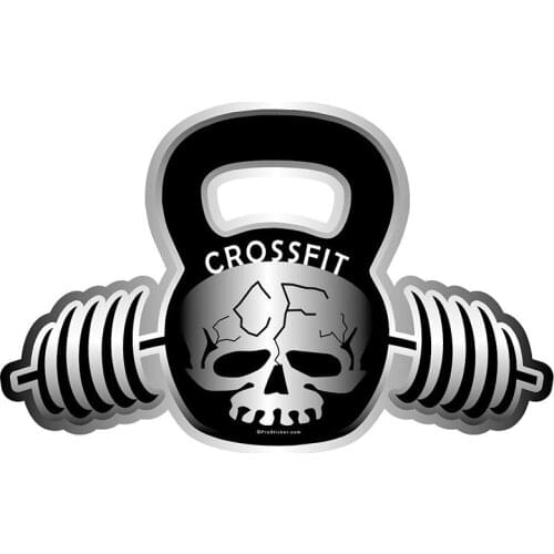 Dumbbell cross matching skull 3D vinyl, fuel tank sticker, window cover, wiper, motorcycle helmet sticker, great personality