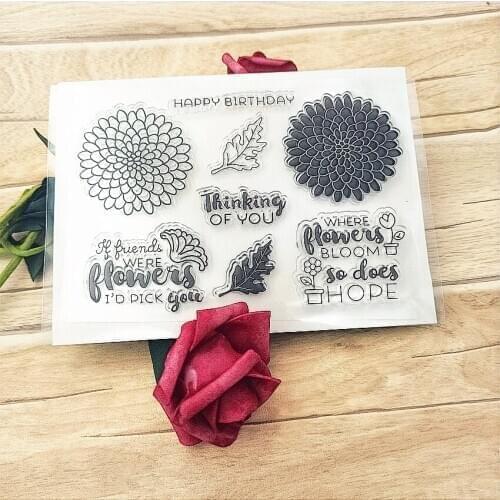 Hot selling chrysanthemum transparent clear stamp / silicone seal roller stamp DIY scrapbook album / card production