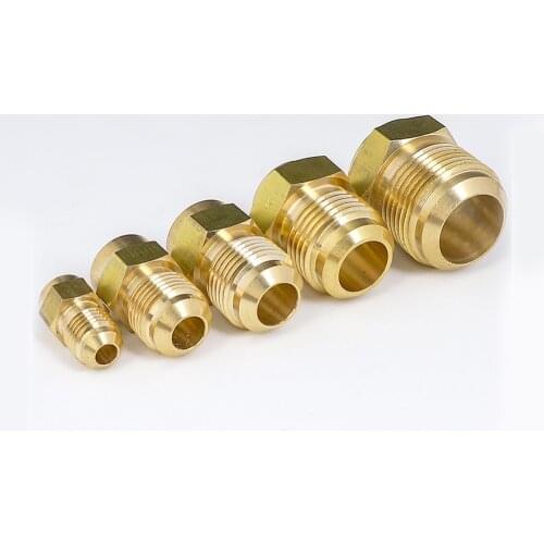 45 Degree 1/4" 3/8" 1/2" 3/4" Flare Turn To End Feed Tube Coupling Brass Pipe Fitting Adapeter Water Gas Air Fuel
