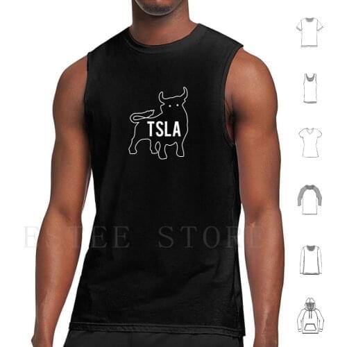 Tsla Bull Tank Tops Vest Sleeveless Tsla Bull Tesla Elon Musk Elon Musk Tsla Stock Tesla Roadster
