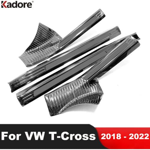 For Volkswagen T-Cross 2018 2019 2020 Car Accessories Interior Door Sill Protector Welcome Pedals Scuff Plate Guards Covers Trim