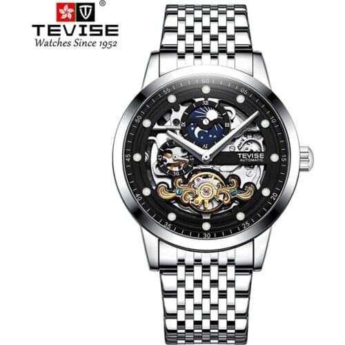 2021 New TEVISE WristWatch Men Business Automatic Mechanical Watch Fashion Luxury Tourbillon Sport Men Watches Relogio Masculino