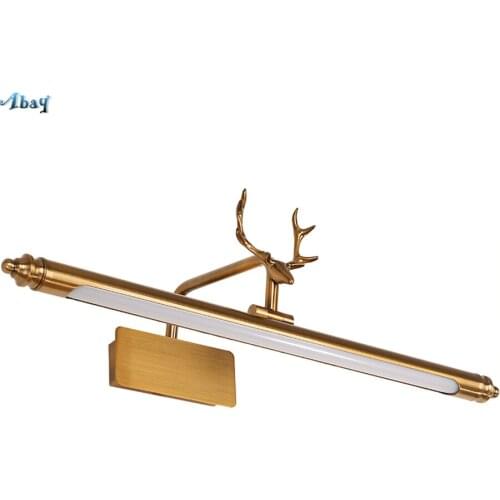 Nordic Antlers Bathroom Wall Lamp Wrought Iron Rust Mirror Light for Toilet Powder Room Bathhouse Desk Mirror Dressing Tables