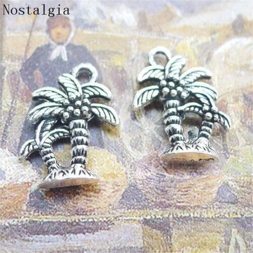 Nostalgia 20pcs-- Palm Tree charms,Antique coconut palm Pendants/Charms,Wish Tree, Tree OF Life coconut tree, 18*13mm