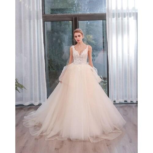 2021 latest sexy one line shoulder trailing luxury Hepburn French light wedding dress