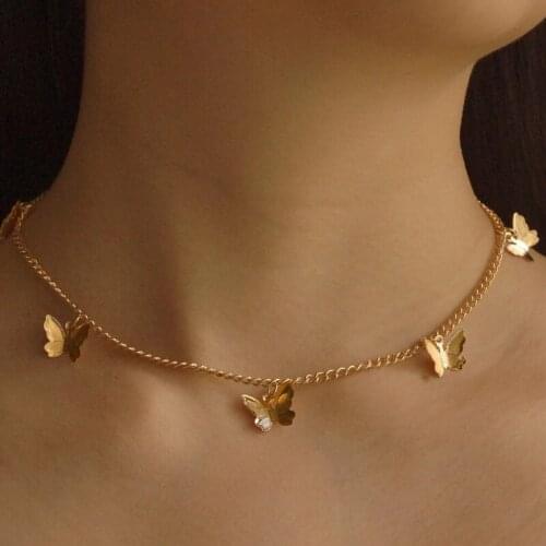 New Jewelry Temperament Exquisite Butterfly Necklace Female Fashion Exquisite Clavicle Chain Necklace Gift