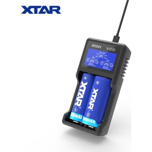 Original XTAR VC2 Universal LCD Screen Display XTAR VC2 Battery charger for 10440/16340/14500/14650/17670/18350/18500/18650
