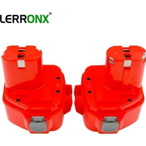 LERRONX NEW 2PCS Rechargeable battery 12V 3.0Ah Ni-MH for Makita Cordless Drill 1233 1234 1235F 192698-A Replacement bateria