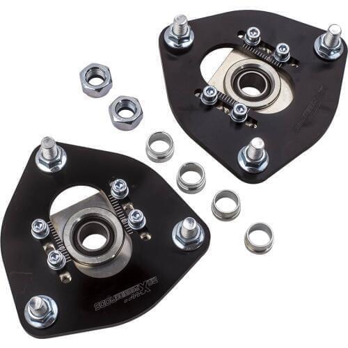 2 Pieces Camber Plates For Nissan S13 S14 Silvia 180SX 200SX 240SX 1989 1990 1991 1992 1993-1998 Top Mount Front Coilover