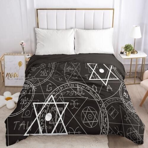 Duvet cover 220*240/90/135/150 3D Bedding Double/Queen/King Size Comforter/Quilt/Blanket Cover with Zipper Magic Black