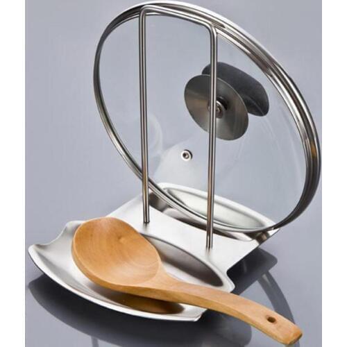 Stainless Steel Pan Pot Rack Cover Lid Rest Stand Spoon Sponge Holder Stove Rests Organizer Storage Kitchen Accessories