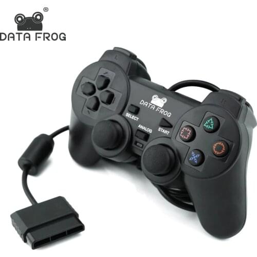 DATA FROG Wired Gamepad For Sony PS2 Wilreless Controller Double Vibration Gamepads For PS2 Controle Joystick For PlayStation 2