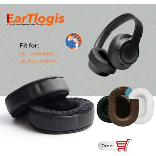 EarTlogis Replacement Ear Pads for JBL TUNE 750BTNC, Live 650BTNC, 650 750 BT NC Headset Parts Earmuff Cover Cushion Cups Pillow