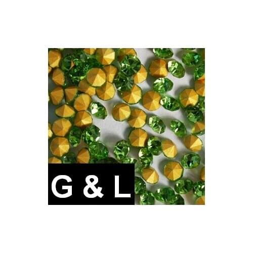 Ss26-ss40 288pcs Peridot Color Pointback Rhinestones Glass Material Stones Used For Jewelry Nail Art Decoration