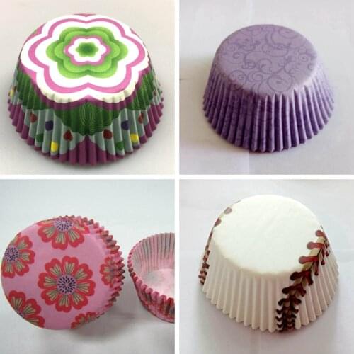 50x damask flower wedding Cupcake Liners Black/Blue/Green/Pink/Red/Purple floral muffin cases baking Cup cake mold Wrapper decor