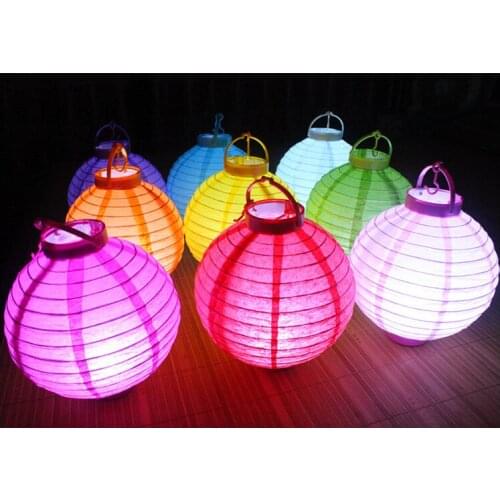 20CM LED lamp battery National Day new year Mid Autumn Festival festival lanterns wedding paper lantern lantern Chandelier
