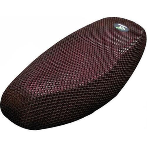 XL Heat Resistant Breathable Seat Saddle 3D Mesh Cover Black Red for Motorcycle