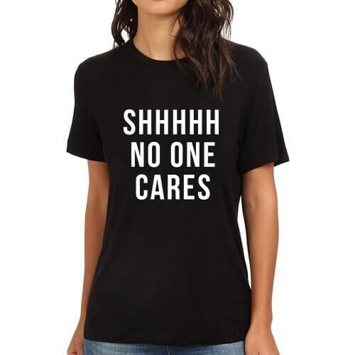 Lyprerazy Womens NO ONE CARES Funny Printed T-Shirt