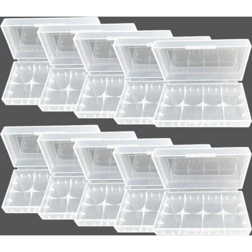 10pcs 18650 Rechargeable battery Storage box Plastic box 4 Section equipment Thicken for 16340 CR123A AAA AA battery case cover