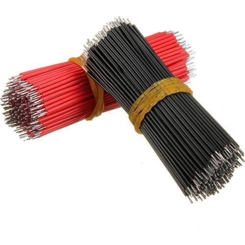 100pcs/lot Black/Red Conducting Wire Line Conductor Lead Breadboard Jumper Cable Wires Tinned Connection Diy Robot Toy Kit