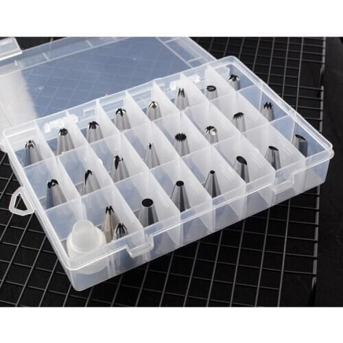26pcs/set Cake Decorating Stainless steel Icing Piping Nozzles Pastry Tips Set Kitchen Accessories with Plastic Box OK 0768