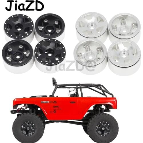 4PCS 1.0" CNC Metal Beadlock Wheel Rims for 1/24 RC Crawler Car Axial SCX24 90081 AXI00002 Deadbolt Chevrolet B-17 Betty