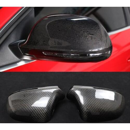 Carbon Fiber Side Wing Rearview Rear View Mirror Replacement Cover Trim Case Shell For AUDI Q2 2017 2018 2019 Q3 F3 2019 2020