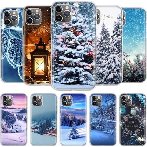 Landscape Winter Light Snow Phone Case For iPhone 11 12 Mini Pro 7 6 X 8 6S Plus XS MAX + XR 5S Eleven Art TPU Cover Coque Capa