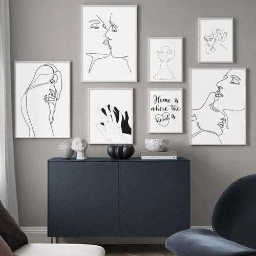 Black White Couples Lovers Romantic Hand In Hand Canvas Painting Love Quotes Wall Art Poster Print Fashion Picture Room Decor