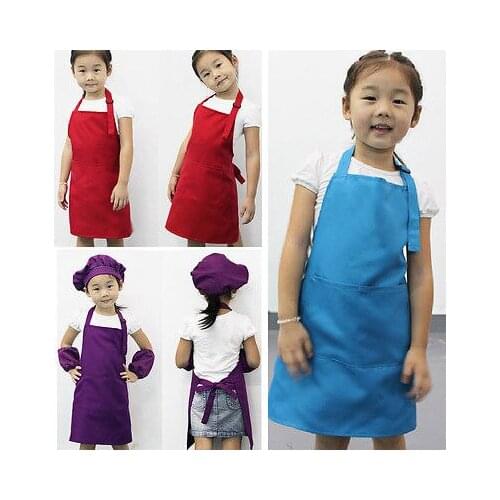 Apron Household Cleaning Tools Cute Kid Children Kitchen Baking Painting Apron Baby Art Cooking Craft Bib Kitchen Cooking