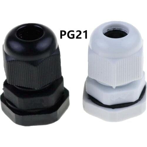 IP68 PG21 Waterproof Nylon Cable Gland Waterproof Gasket Plastic Waterproof Connector 10PCS