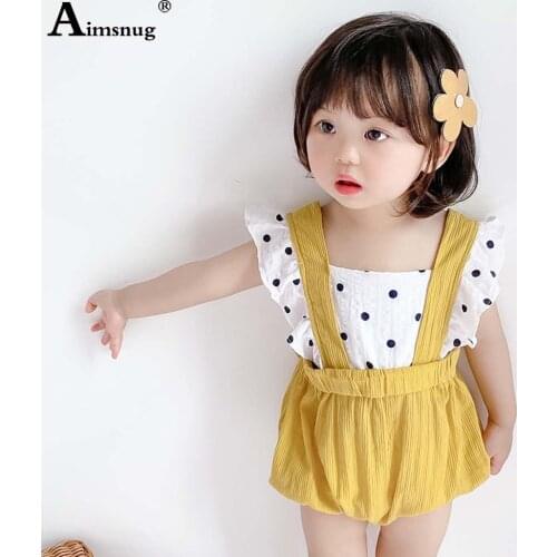 Baby Girls Princess Square Collar Rompers Suspending Bodysuits Ruffled Tops Baby Girl Clothing for Newborn Cute Summer Bodysuit