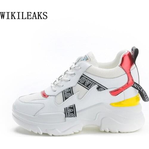 Platform Sneakers Genuine Leather Wedges Shoes for Women Leather Casual Shoes Sneakers Women Luxury Sneakers Femme Zapatos Mujer