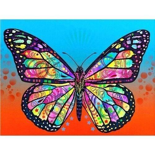 LaoJieYuan full drill diamond painting Colorful butterfly wall decoration canvas Diamond Embroidery Cross Stitch kit