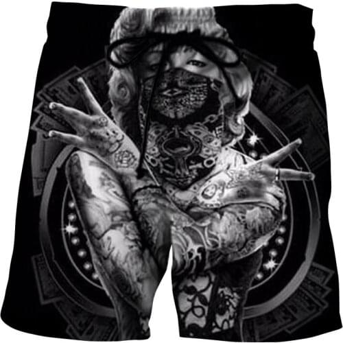 3D printing mens and womens beach pants, black quick-drying swimwear, beach surf pants, 2021 summer new shorts clothing