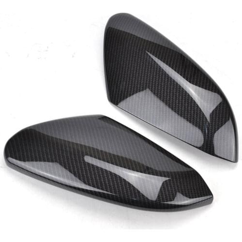 2pcs Carbon Fiber Side Mirror Rear View Trim Cover Cap Shell Fit For Honda Civic 2016-2018 Black Mirrors Covers Accessories